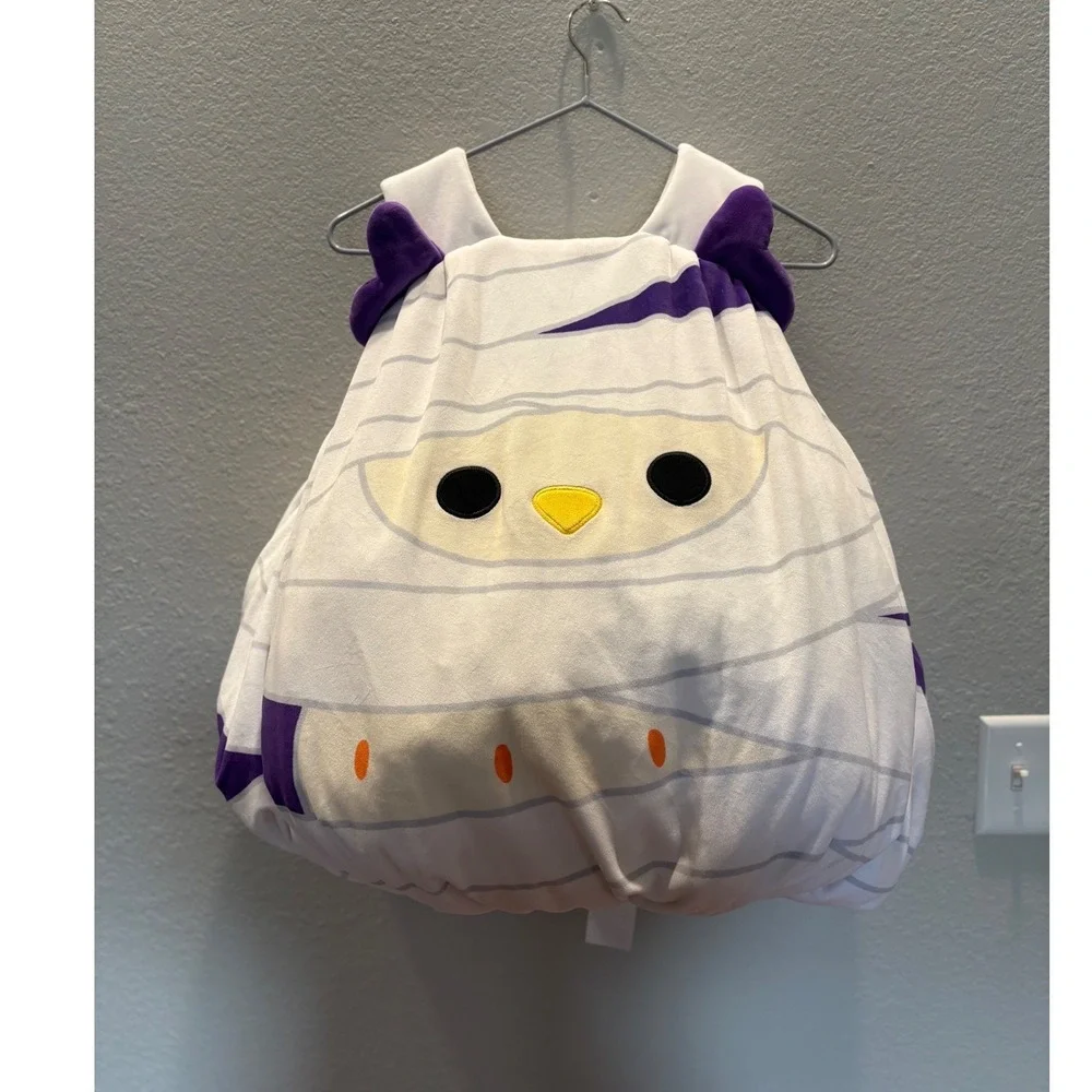 Kids Squishmallows Holly the Owl Mummy Halloween Costume White Purple Plush